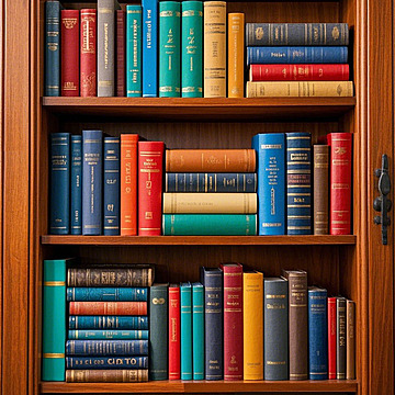 pngtree bookshelf full of colorful books image 17190276